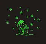 DreamKraft Green Vinyl Glow In Dark Christmas Santa Claus Radium Sticker 42x37 cm