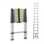 Inditradition 6.2 Meter (20.5 Feet) High Length Telescoping Ladder, Multipurpose Folding Step Ladder (Aluminium, Silver)