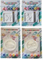 Freesia Ceramic Plaster DIY Kit with Stand, (Pack of 4)