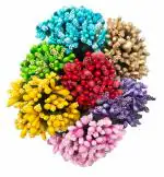 RAJ LAXMI LACE INDIA RL Artificial Multicolor Pollen Flowers for Craft and Decoration (Pack of 12 Bunch/144 Pollen)