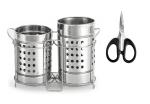 BLUE WONDER Stainless Steel Twin Cutlery Holder Racks With Kitchen , Multipurpose Use Mini Scissor and (Multicolour, Pack of 2)