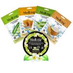 MasKing Beauty Facial Sheet Mask with Real extract of Cucumber, Honey, Aloe Vera & Rice Ideal for Women & Men (Combo Pack of 4) | Diva Night Blooming Nail Polish Remover 30 Round Pads (Pack of 1)