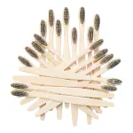 Eco Gree C-Curve Charcoal Bristle Bamboo Toothbrush - Activated Charcoal for Whiter Teeth Pack of 20