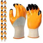 ETS Handpro Multipurpose Heavy-Duty Reusable Washable Nitrile Coated Work Safety Hand Gloves for Gardening Industrial Agricultural Cleaning for Men & Women Free Size