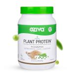 OZiva Organic Plant Protein (30g Vegan Protein - Pea protein Isolate, Brown Rice Protein & Quinoa, Soy free) for Everyday Fitness, Unflavored, 1kg