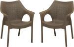 Supreme Brown Plastic Outdoor Chair - Pack of 2