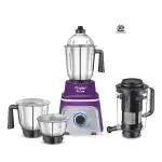 Prestige Prism 750W Mixer Grinder with 3 Stainless Steel Jars & 1 Juice Extracter Jar with pusher & juice outlet|LED Power Indicator|4 super efficient blades|Over load protection|see-through lids|Purple