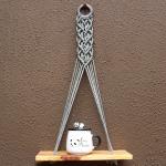 Vah Multicolor Wooden Pine Heart Macrame Rope Wall Hanging Shelf