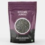 Kitchen Jungle Black Raisins |Seedless Dry Grapes kali kishmish dry fruits Raisins (500 g)