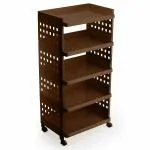 Selvel Unbreakable Plastic 5-Layers Multipurpose Storage Racks Stand (Dark Brown, X-Large)