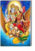 Surmul Multicolor Sunboard Medium Maha Vishnu Srinivasa Bhagwan Narayana Lakshmi Laxmi Self Adhesive Sticker