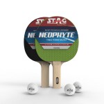 Stag Iconic Neophyte Series Ping Pong Playset with White Balls Beginner Friendly Table Tennis Rackets