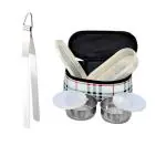 Urban Buy Stainless Steel Roti Chimta Tong With 3 Pcs Bag Lunch Box and Multicolour, Pack of 2