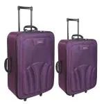Sitara Bag Suitcase Polyester Luggage Clasic Three Wheel Combo Trolley Bag Brown (Pack of 2) (Purple)