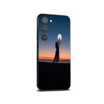 GADGETSWRAP Printed Vinyl Skin Sticker for Samsung Galaxy S23 - woman holding a moon