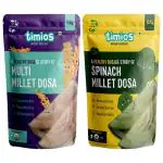 Timios Organic Multi Millet and Spinach Millet Dosa Mix, Natutal and Healthy Food,(Combi Pack)