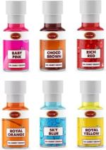 RED CLIFF Edible Oil Candy Color RED+PINK+BROWN+YELLOW+ORANGE+BLUE Icing (240 ml, Pack of 6)