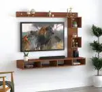 Anikaa Irina Engineered Wood Wall Mount TV Entertainment Unit (Walnut) (Ideal for 43 Inch) (D.I.Y)