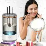 ECOBSY Makeup Brush Cleaner Machine, 2 in 1 Electric Brush Cleaner, Portable Automatic Spinning Classics Brush Cleaning Brush Fit Makeup Brush, Great Gift for Wife, Girlfriend, Mon, Painter
