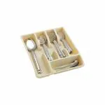 XSOURCE Joyo Kitchen Cutlery Tray - Beige - 13 X 11 X 2.5 Inch