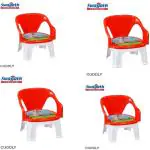 Swagath furniture Comfortable Kids Plastic Chair With Armrest (Finish color- Red, Pre-assembled )