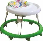 BUGGU BUNNY Round Baby Walker | Height Adjustment | Durable Wheels | Washable & Detachable Seat | Dynamic Music | for Age 6 Months+, walker Green, Multicolor, Standard