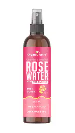 Organic Netra Rose Water Face Toner For Pure Face Mist Spray for All Skin Types With Vitamin C - 200 Ml