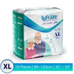 lyfcare Adult Pull -Up Pants Diapers , Extra Large / XXL -10 Pieces , Waist Size (90 - 125 Cm | 35 - 54 Inch)