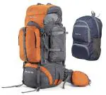 Tripole Orange Polyester Walker 65 Ltr Rucksack With 20 Ltr Foldable Day Pack Rain Cover And Laptop Section