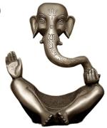 RITUALISTIC Vedaayu Brass Ganesha Statue for Home Decor Idol Brass Abstract Ganesh Statue, Brass Ganesha Statue Dual Tone Antique Ganesha Idol, Modern Ganesha for Home Decor, Office Gifts.