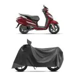 VOZILO Water Resistant Bike Cover Compatible with (Suzuki Access 125) , Rain, UV, Dust and Scratch Proof, All-Weather Proof Full Body Bike Cover, (Grey), Five Thread Stitched (Interlock)