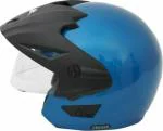 TVS Racing Half Face Helmet Cruser With Peak Motorbike Helmet (Blue and Black)