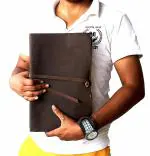 ALCRAFT Leather Journal Vintage Leather Bound Journal Handmade Antique Deckle Edge Paper Leather Sketchbook Book of Shadows Journal - Thick Journal - Vintage Journal for Men and Women- 10 x 13 Inches