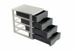 Nayasa Deluxe Plastic Tuckins, 4 Drawers, (18.4 cm x 26.7 cm x 25.4 cm) (Grey)