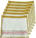 RIDDHI BAG Single Saree Covers /Clothes Storage Bag/Wardrobe Organizer Both side Transparent And Zipper Closer Pack of 12 (Transparent)