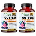 Humming Herbs Gut Feel Probiotics Supplements for Gut Health | 25 Billion CFU & 12 Strains | Improves Digestion, Balanced Intestinal Ecology & Boot Immunity - 60 Capsules - Pack of 2