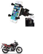 QiisX X-Grip Mobile Phone Holder with USB Charger Bike Mobile Holder for Hero Xtreme
