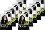 Nisha Natural Henna Based Hair Colour Powder Natural Black,10 gm Each (Pack of 10) | No Ammonia | 100% Grey Coverage