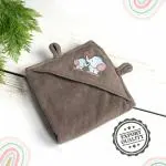 Naatee kid Hooded Towel brown