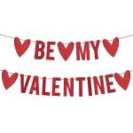 Festiko Be My Valentine Banner, Red Glitter Valentines Day For Home Fireplace, Happy Valentines Day Decor, Valentines Day Banner For Wedding Anniversary Engagement