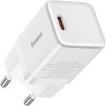 Baseus White 3 A Mobile GaN2 Gallium Nitride Fast Charger USB Type C 30 W Quick Charge 5 PD 3.0 Wall Charger