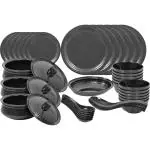 cello Pack of 40 Melamin Magneta Black 40 Pcs Dinner Set (Black)