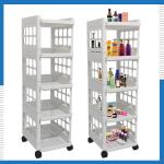 RAXON WORLD Storage for Kitchen Organizer Fruits Rack Moving Tray, 5 Tier, White