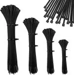 See Inside Nylon Self Locking Cable Ties, Strong Zip Wire Tie - All Size Plastic Standard Cable Tie (Black Pack Of 100)