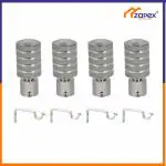 ZAPEX Heavy duty Aluminium Curtain Bracket Parda Holder with Support 1 Inch Rod Pocket Finials Window Rod Support Fittings, Curtain Rod Holder (Grey, Pack of 4)