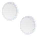 D'Mak Surface Mounted LED Light for Ceiling, 6-Watt Panel Light with IP50 Dust Proof, Energy Saving White Light for Indoor Use Round Pack of 2