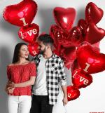 SV Traders Valentines Day Decoration/Anniversary Decoration/Bridal Shower Combo Of 16 Pcs