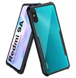 Mezmo Redmi 9A Black Polycarbonate Shockproof Crystal Clear Eagle Back Cover With 360 Protection