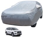 Auto Hub Car Body Cover Compatible with Toyota Innova Hycross with Mirror Pockets, Triple Stitched, Water Resistant Car Cover, Metallic Silver
