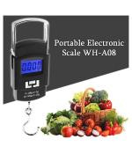 ShopiMoz 50 Kg Weighing Scale with Metal Hook Electronic Portable Fishing Hook Type Digital LED Screen Luggage Weighing Scale, 50 kg/ (Black)